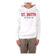 Logo Front Pocket Hoodie Sweaters Saint Barth , White , Heren