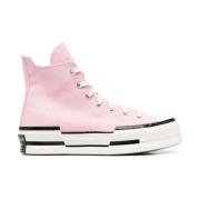 Roze Hi-Top Sneakers Logo Rubberen Zool Converse , Pink , Dames