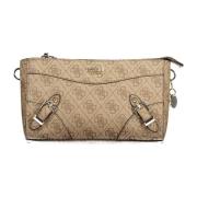 Beige Schoudertas met Ritssluiting Guess , Beige , Dames