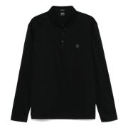 Katoenen poloshirt met 3 knopen Hugo Boss , Black , Heren