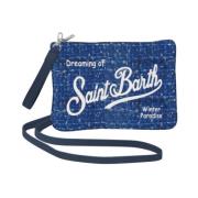 Tweed Clutch Tas MC2 Saint Barth , Blue , Dames