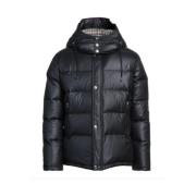 Zwarte Afneembare Hoodiejas met Tartan Patroon Aquascutum , Black , He...