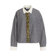 Boxy Fit Shirt Essentiel Antwerp , Gray , Dames