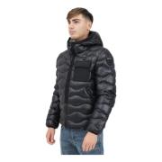 Heren Pufferjas met Ruitpatroon Blauer , Black , Heren