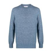 Lichtblauwe Alpaca Trui Brunello Cucinelli , Blue , Heren