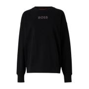 Dames Stone Badge Sweater Hugo Boss , Black , Dames