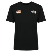 Katoenen T-shirt met Ribdetails The North Face , Black , Heren