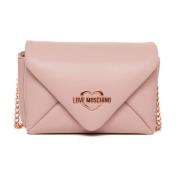 Gewatteerde Mini Tas met Metalen Details Love Moschino , Pink , Dames