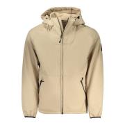 Sportieve Hoodie Jas Beige Waterdicht Rits Napapijri , Beige , Heren