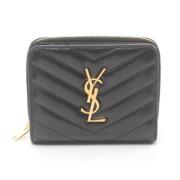 Pre-owned Leather wallets Saint Laurent Vintage , Black , Dames