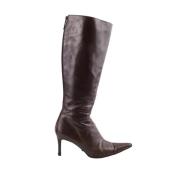 Pre-owned Leather boots Gucci Vintage , Brown , Dames