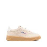 Beige Suède Color-Block Sneakers Autry , Beige , Dames