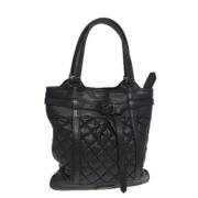 Pre-owned Leather handbags Burberry Vintage , Black , Dames