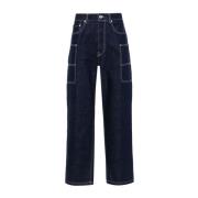 Blauwe Denim Wide Leg Jeans Kenzo , Blue , Heren