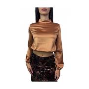 Bronzen Blouse met Polyester en Elastaan Marc Ellis , Brown , Dames