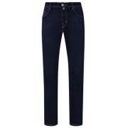 Slim Fit Donkerblauwe Denim Jeans Jacob Cohën , Blue , Heren