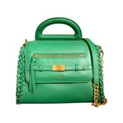 Stijlvolle Leren Tas La Carrie , Green , Dames