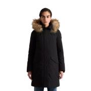 Moderne Parka met Afneembare Capuchon Woolrich , Black , Dames