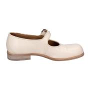 Vintage Leren Ballet Flats voor Vrouwen Moma , Beige , Dames