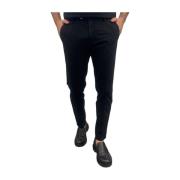 Katoenmix Slim Fit Broek Michael Coal , Black , Heren