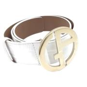 Pre-owned Leather belts Armani Pre-owned , White , Dames