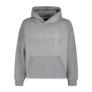 Warm Fleece Hoodie Purple Brand , Gray , Heren