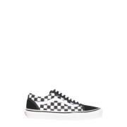 Sneakers met ruitpatroon en leren details Vans , Black , Heren