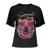 Korte Mouw Ronde Hals T-Shirt Vrouwen Zwart Cavalli Class , Black , Da...