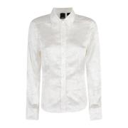 Satijnen Gekreukte Blouse Pinko , White , Dames