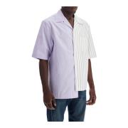 Asymmetrisch Paneel Bowling Shirt Lanvin , White , Heren