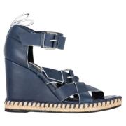 Pre-owned Leather espadrilles Balenciaga Vintage , Blue , Dames