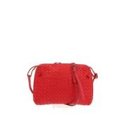 Pre-owned Leather crossbody-bags Bottega Veneta Vintage , Red , Dames