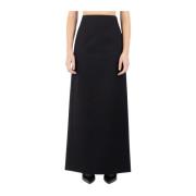 Zwarte Wollen Rok W2071Pc Wardrobe.nyc , Black , Dames