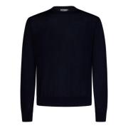 Marineblauwe wollen sweatshirt Herno , Blue , Heren