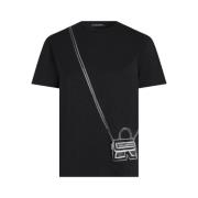 Zwart T-shirt met tas ontwerp Karl Lagerfeld , Black , Dames