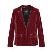 Fluweel Essential Tailleur Jas Patrizia Pepe , Red , Dames