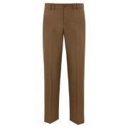 Wollen Twill Broek Bruin Tailored Fit PT Torino , Brown , Heren