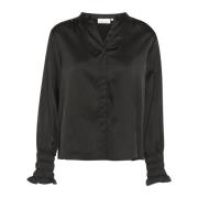 Elegante Smock Detail Blouse Meteorite Karen by Simonsen , Black , Dam...