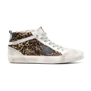 Leopard Print Panel Sneakers Golden Goose , Brown , Dames