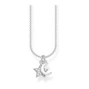 Damesketting Ster en Maan 925 Sterling Zilver Cubic Zirkonia Zilverkle...