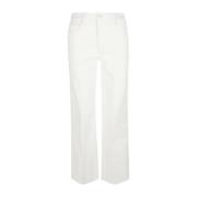 Beige Katoen Elastaan Jeans Gemaakt in Mexico Paige , Beige , Dames