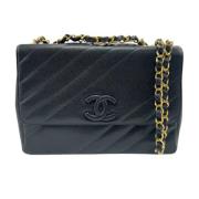 Pre-owned Leather chanel-bags Chanel Vintage , Black , Dames