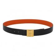 Pre-owned Leather belts Hermès Vintage , Black , Dames