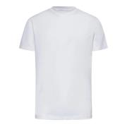 Witte Katoenen T-shirt met Ronde Hals Low Brand , White , Heren