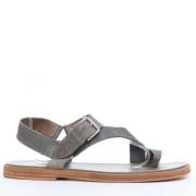 Pre-owned Leather sandals Hermès Vintage , Gray , Heren