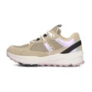 Beige Vertic Sneakers met Metallic Panelen Napapijri , Beige , Dames