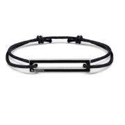 Zwart gelakt koord armband Le Gramme , Black , Unisex