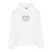 Witte Jersey Hoodie met Reliëf Logo Emporio Armani , White , Heren