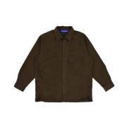 Bruine Omgekeerde Shirt Zware Keperstof Overshirt A-Cold-Wall , Brown ...