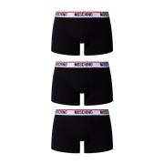 Logo Boxers 3-Pack Moschino , Black , Heren